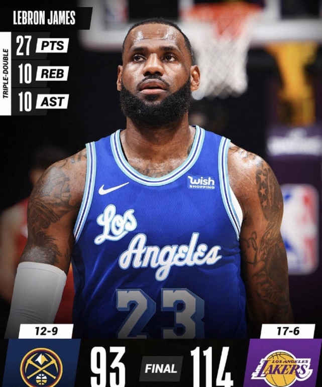 掘金翻盘辽宁队，詹姆斯刷新纪录